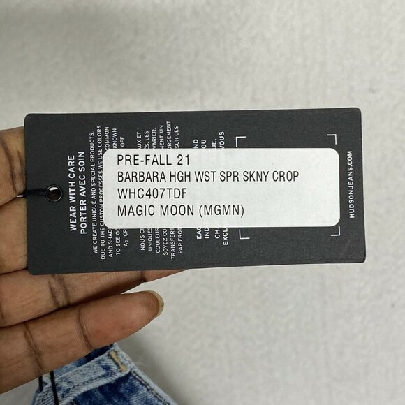 Hudson Womens Barbara High Rise‎ Distressed Blue Denim Super Skinny Jeans SZ 25 - Picture 8 of 11